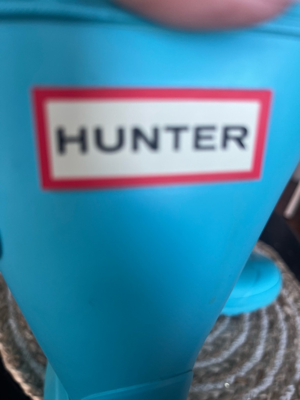 Hunter Turquoise Calf - High Rain Boots Women 8/8.5 - Picture 3 of 4
